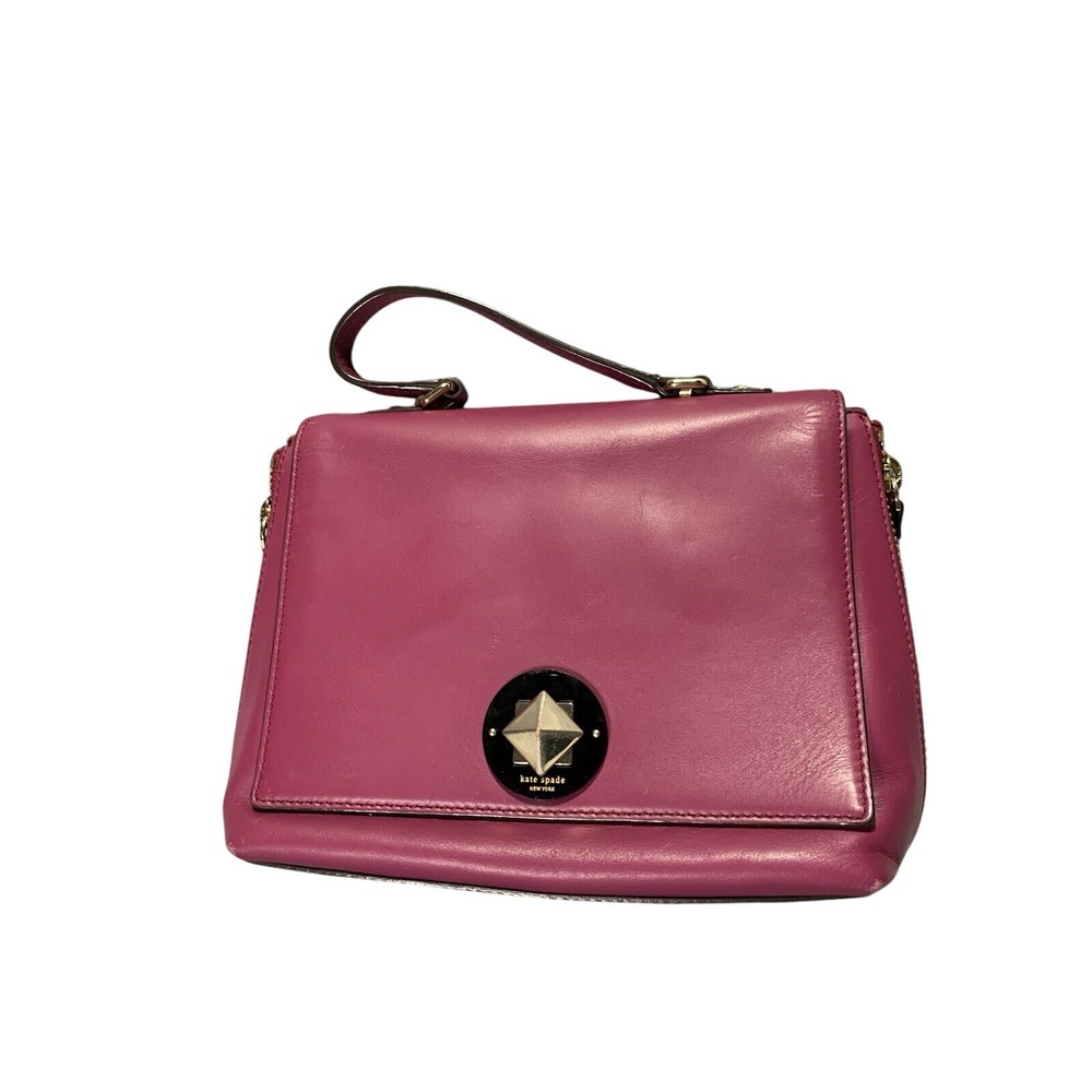 Kate Spade Varick Street Abbie Satchel Hot Pink Crossbody Purse Handbag Med Flaw